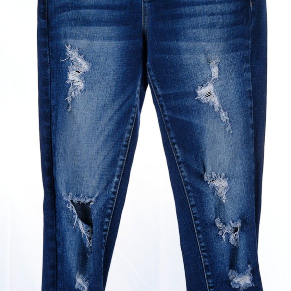 KanCan Dark Wash Distressed Skinny Size 26 - Picture 3 of 7